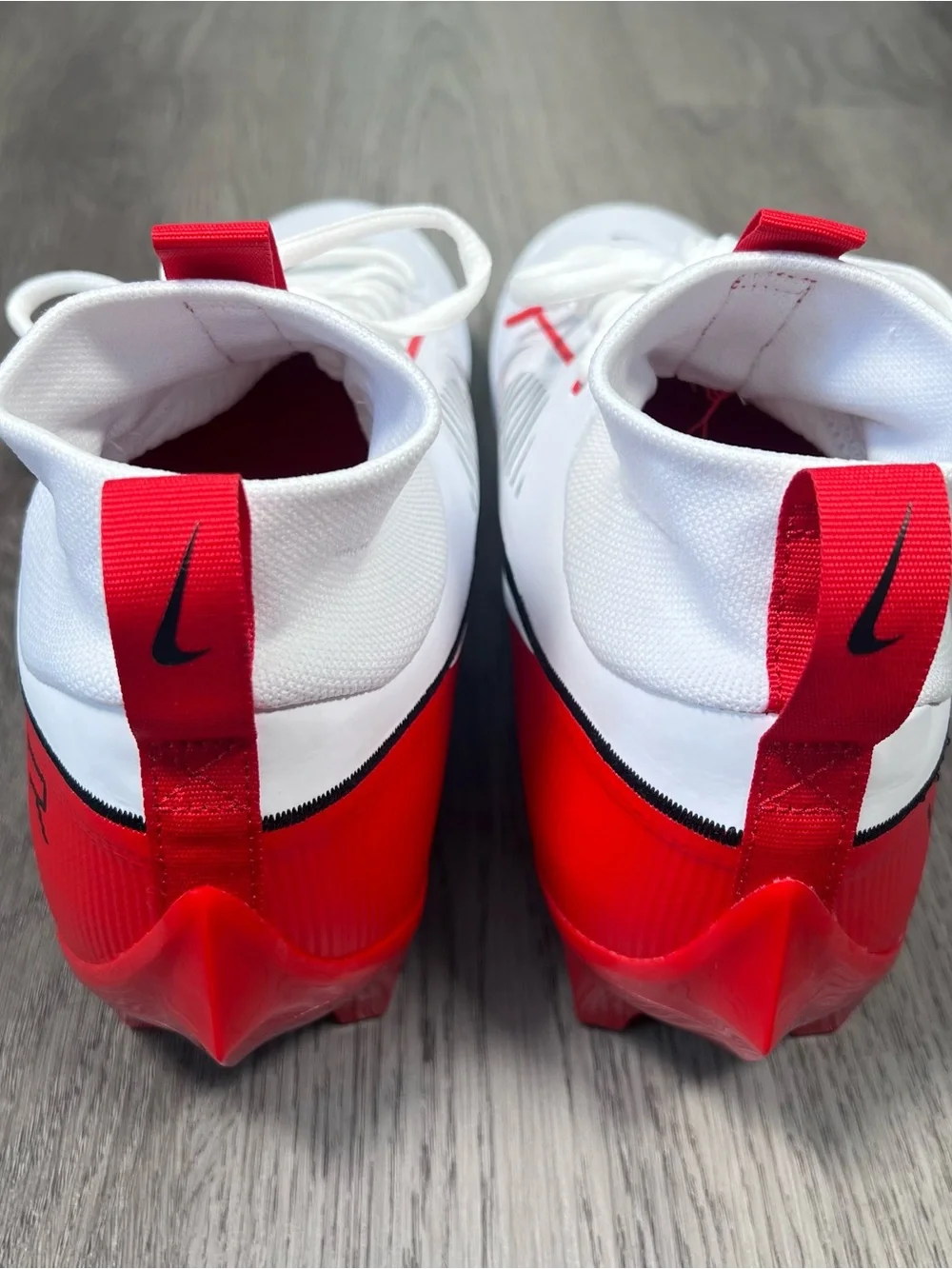 Nike‎ Vapor Edge Pro 360 2 White/Red Football Cleats Mens Size 12.5 FN7759-108